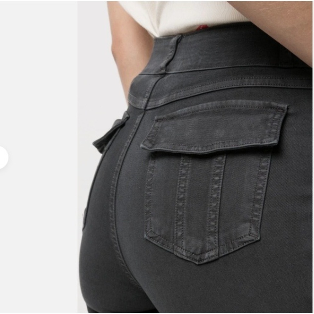 SPANX Stretch Twill Cargo Sculp Jogger Zip Ankle Flap Pockets Washed Black XS - Picture 3 of 8